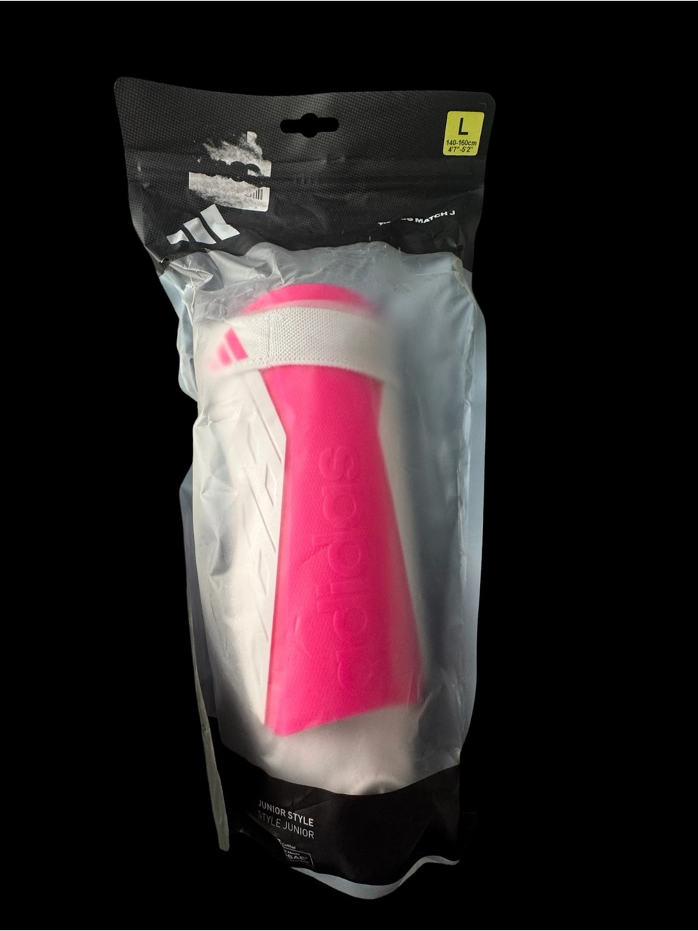 New youth Adidas Pink & White Shin Guards - Large